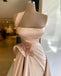 Elegant Pink One-Shoulder A-Line Long Prom Dress Ideas, Evening Party Dresses, OLP1251
