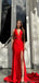 Elegant Deep V-neck Mermaid Side Slit Long Bridesmaid Dresses Online, BG445