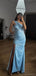Elegant One Shoulder Mermaid Side Slit Long Bridesmaid Dresses Online, BG430