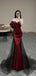 Elegant Red Off-Shoulder Mermaid Long Prom Dress Ideas, Evening Party Dresses, OLP1310