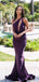 Elegant Purple One-Shoulder Mermaid Long Prom Dress Ideas, Evening Party Dresses, OLP1262