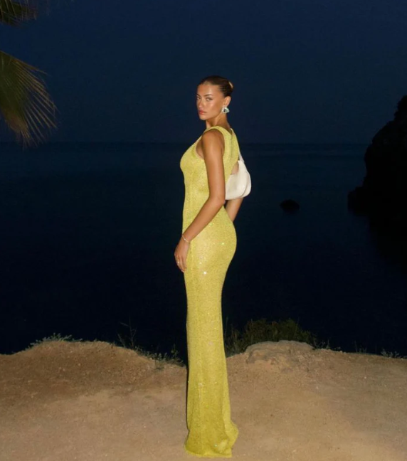 Elegant Yellow Jewel Mermaid Long Prom Dress Ideas, Evening Party Dresses, OLP1364