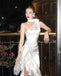 Popular White One-Shoulder Mermaid Side Slit Long Prom Dress Ideas, Evening Party Dresses, OLP1351