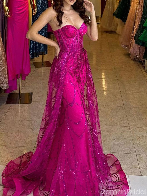 Gorgeous Pink Sweetheart  A-Line Lace Long Prom Dress Ideas, Evening Party Dresses , OLP1215