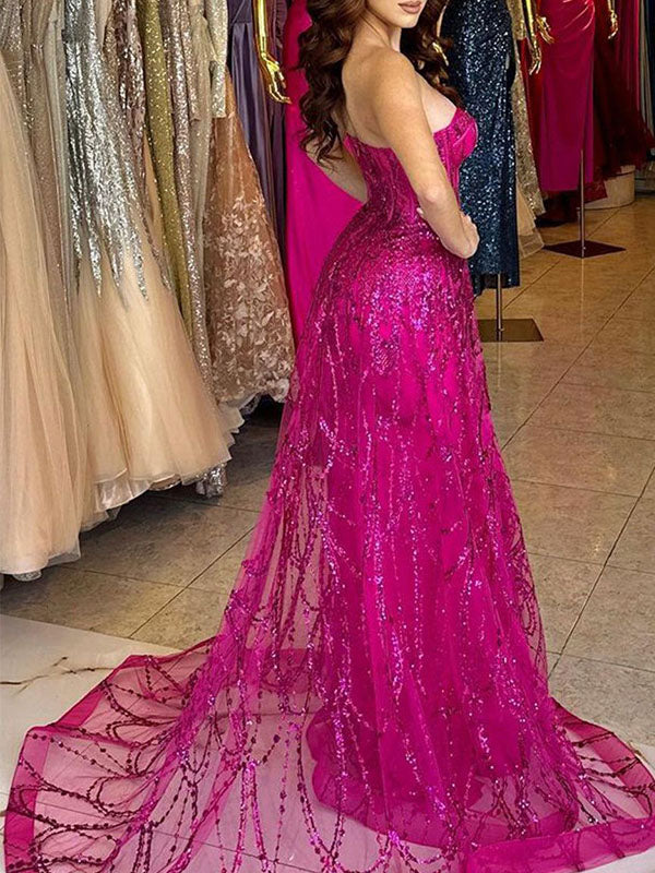 Gorgeous Pink Sweetheart  A-Line Lace Long Prom Dress Ideas, Evening Party Dresses , OLP1215