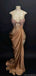 Sexy Glod Spaghetti Strap Mermaid Long Prom Dress Ideas, Evening Party Dresses, OLP1312