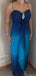 Unique Blue Spaghetti Strap Mermaid Long Prom Dress Ideas, Evening Party Dresses, OLP1365