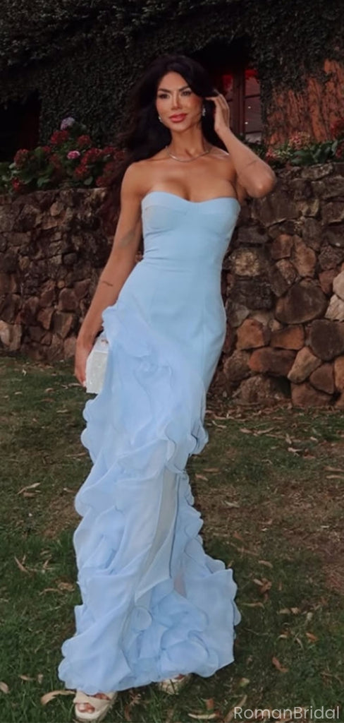 Elegant Blue Sweetheart Mermaid Long Prom Dress Ideas, Evening Party Dresses, OLP1281