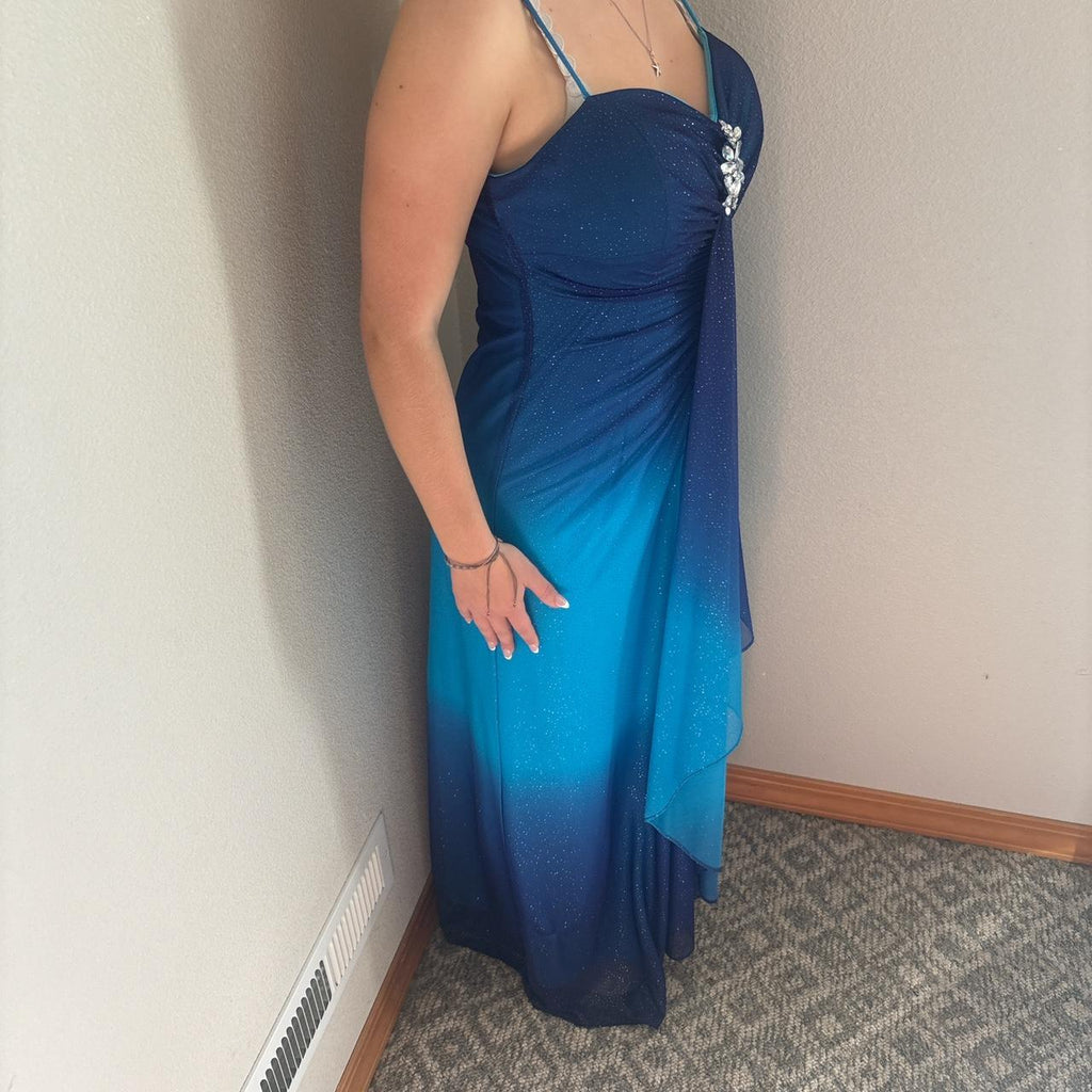 Unique Blue Spaghetti Strap Mermaid Long Prom Dress Ideas, Evening Party Dresses, OLP1365
