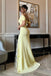 Elegant Yellow Off-Shoulder Mermaid Long Prom Dress Ideas, Evening Party Dresses, OLP1263