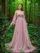 Sexy Pink Sweetheart Floral A-Line Long Prom Dress Ideas, Evening Party Dresses, OLP1298