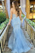 Spaghetti Straps Mermaid Tulle Long Evening Prom Dress Online, OL039