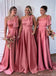 Elegant Pink One-Shoulder Sleeveless Mermaid Long Bridesmaid Dresses Online, BG894