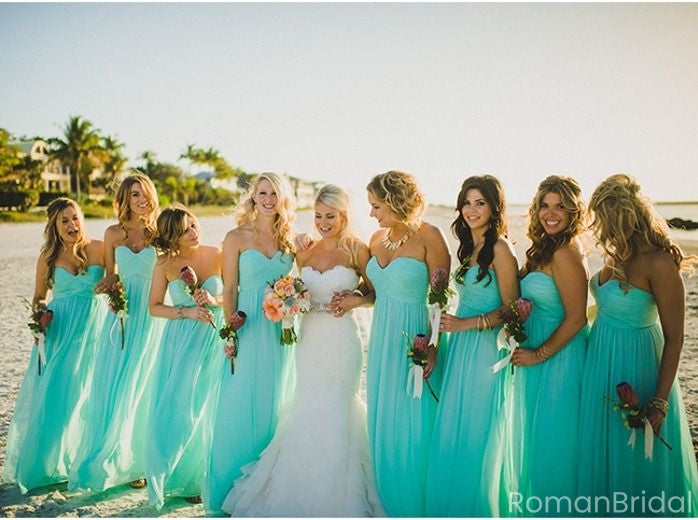 Unique Mint Green Sweetheart Sleeveless A-Line Long Bridesmaid Dresses Online, BG897