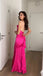 Soft Spaghetti Strap Sleeveless Mermaid Satin Evening Prom Dresses Online, OLP820