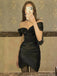 Sexy Black Off-Shoulder Mermaid Short Homecoming Dresses For Party,HD1158