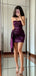 Sexy Purple Sweetheart Sleeveless Mermaid Short Homecoming Dresses For Party,HD1149