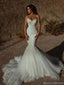 Sexy White Sweetheart Lace Mermaid Long Wedding Dresses With Sweep Trailing,WD0562