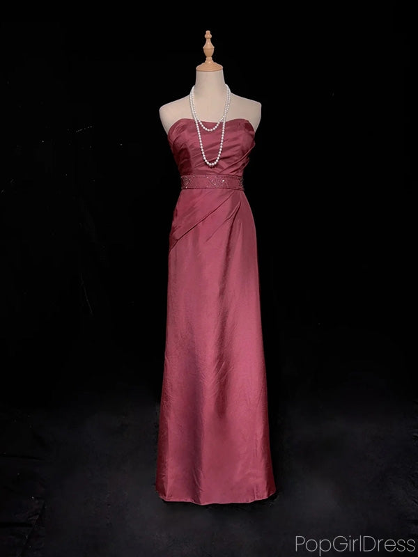 Simple Sweetheart Sleeveless Mermaid Satin Long Prom Dresses For Party Online, OL425