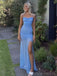 Sexy Spaghetti Strap Sleeveless Mermaid Satin Evening Prom Dresses Online, OLP950