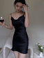 Sexy Spaghetti Strap Sleeveless Mermaid Satin Homecoming Dresses For Party Online, HD0988