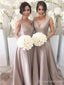 Elegant V-neck Backless Floor Length Bridesmaid Dresses, BG223