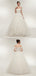Off-shoulder Lace Appliques Top Organza Ball Gown, Ivory Wedding Dresses, WD0463