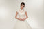 High Neck Cap Sleeves Lace Appliques Beading Open Back Wedding Dresses, WD0464
