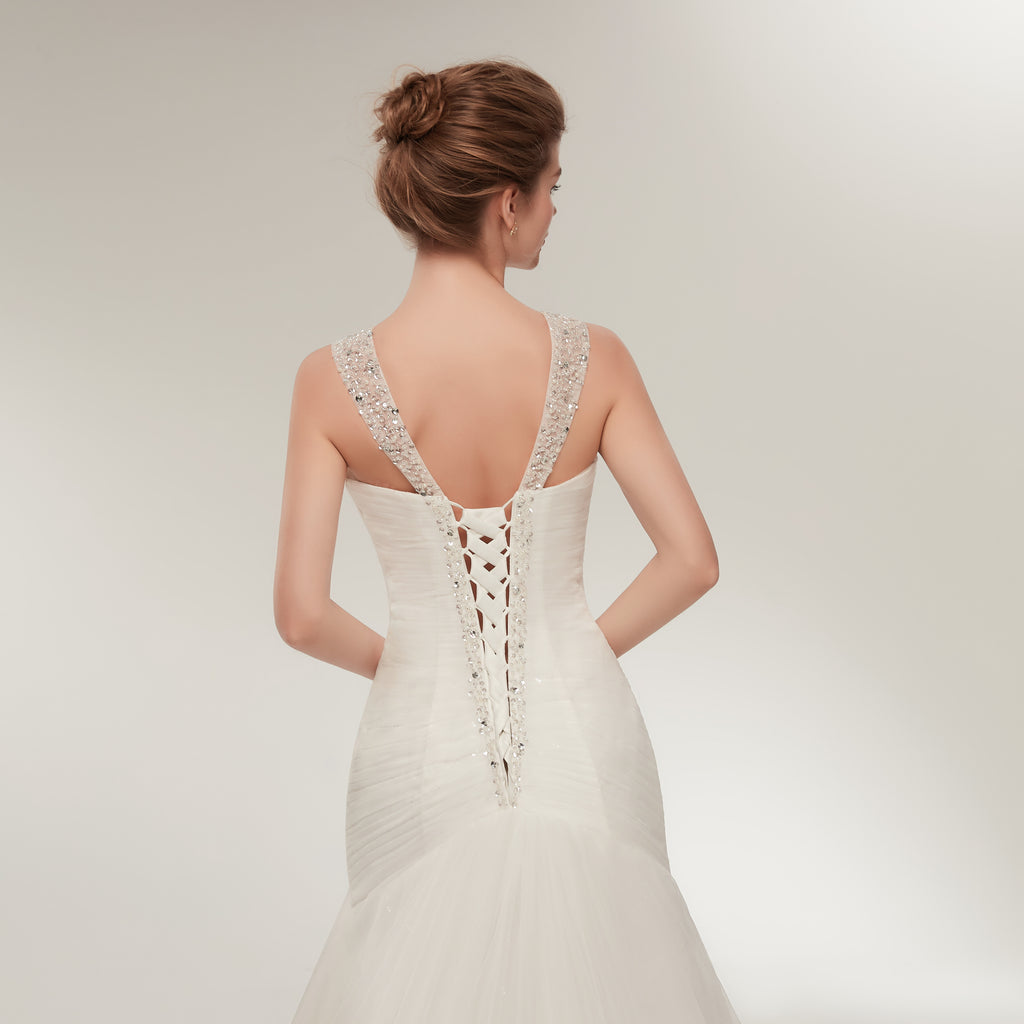Mermaid Sweetheart Beading Elegant Wedding Dresses With Pleats WD0459