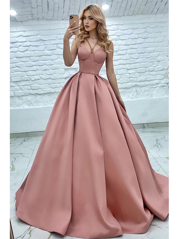 Elegant Sweetheart A-line Long Prom Dress Evening Dress, OL673