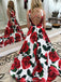 A-Line Floor-length Deep V-Neck  Sleeveless Backless Satin evening Dress, long prom dresses, PD0527