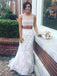 New Arrival Two-pieces Floor-length sleeveless Mermaid lace beading prom dresses, PD0109