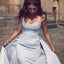 Spaghetti Straps Sweep Train Detachable Prom Dresses with Appliques, PD0649