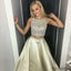 A-Line Two Pieces Beading Round Neck New Design Prom Dress, Party Dresses On Sale, NDPD0008