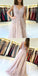 A-Line V-Neck Backless Appliques Long Tulle Prom Dresses, PD0581