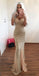 Mermaid Spaghetti Straps Beading Long Prom Dress With Chiffon, PD0708