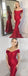 New Arrival Mermaid Off-the-Shoulder Long Red Simple Prom Dresses , PD0554