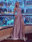 Elegant Spaghetti Straps A-line Side Slit Backless Long Prom Dresses Formal Dress, OL753