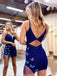 Simple Spaghetti Straps V-neck Butterfly Short Homecoming Dresses Online, HD0592