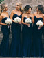 Elegant Strapless Sweetheart Satin Mermaid Bridesmaid Dresses, BG206