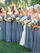 Simple Strapless Sweetheart Chiffon Bridesmaid Dresses, BG208