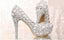 High Heels Handmade Fully Rhinestone Pointed Toe Crystal Wedding Shoes, S031