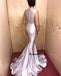 Mermaid V-neck Sleeveless Long Prom Dress With Pleats, PD0619