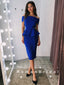 Mermaid Off The Shoulder Royal Blue Short Cheap Prom Dresses,RBPD0108