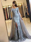 Elegant Mermaid Off Shoulder 3/4 Sleeves Prom Dresses with Side Split, WGP164