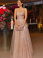 Sparkly A-line One Shoulder Tulle Prom Dress, WGP266