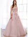 Elegant Spaghetti Straps V-neck Applique Prom Dress, OL560