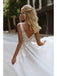 Elegant A-line  V-neck Lace Applique Wedding Dress, WD0495