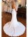 Strapless Chapel Train Mermaid Long Satin Wedding Dress, WD0497