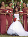 Simple Off-shoulder Floor-length Mermaid Long Bridesmaid Dresses Online,RBWG0057